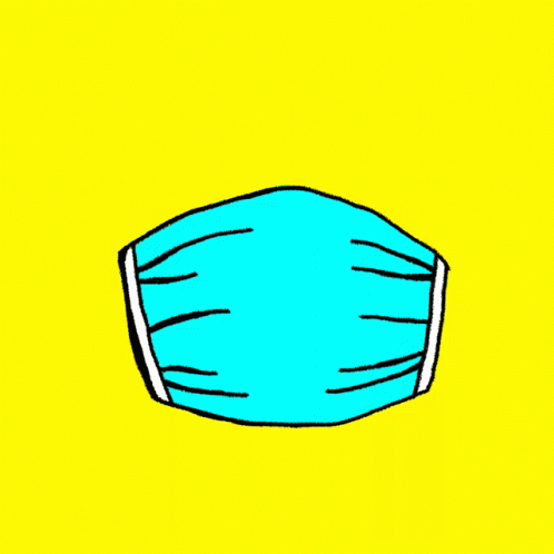 a face mask with the blue background