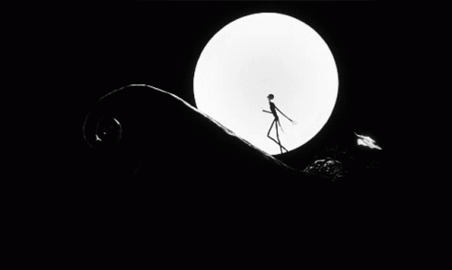 a person standing on top of a hill in the dark