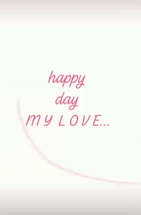 the message says happy day, my love