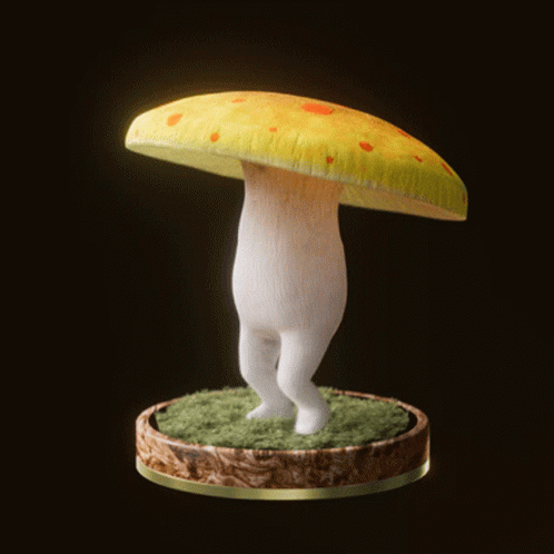 a small toy figurine stands on a round base