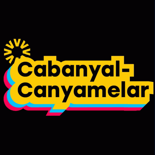 the words'canyanyig - canymelar'are overlaid by a black background