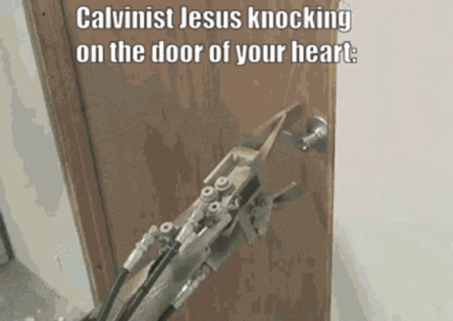a door handle with the words jesus knocking on the door of your heart