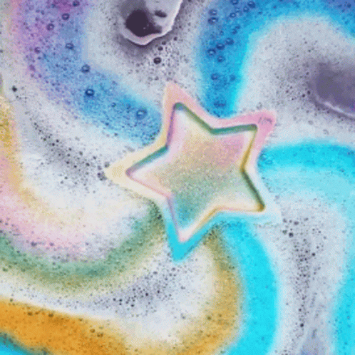 a star painted on the wall above a sink