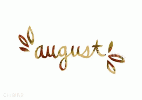 the word august made out of leaf shapes