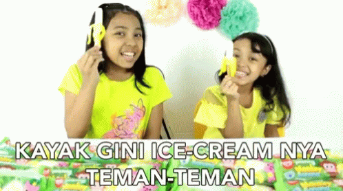 two s talking and playing with ice cream