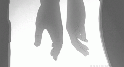 shadow of two hands touching each other
