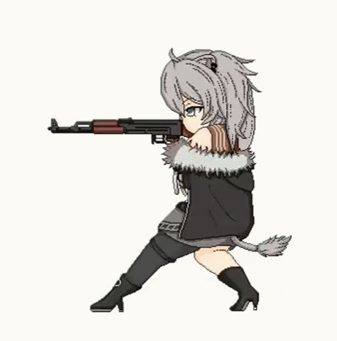 an anime girl with a gun