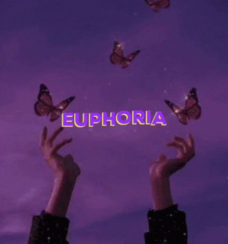a graphic picture that says eupheria in pink on pink with erflies flying