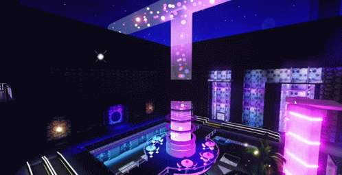 an animated room with several lights and objects
