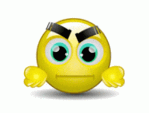 an emotication of the eyes and ears of an angry looking ball