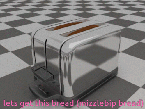 a very cute little white toaster sitting on top of a checkered floor
