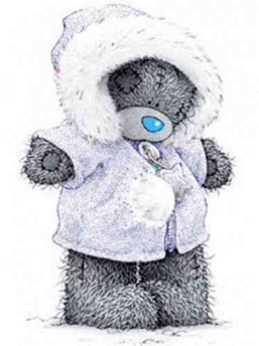 a stuffed bear with a hood and a key