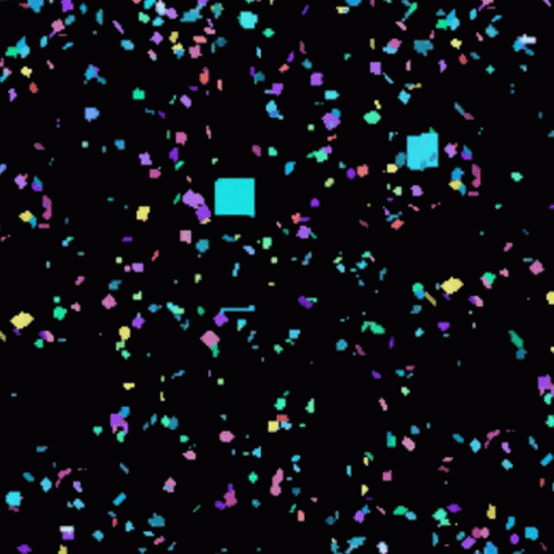 there are many confetti over a black background