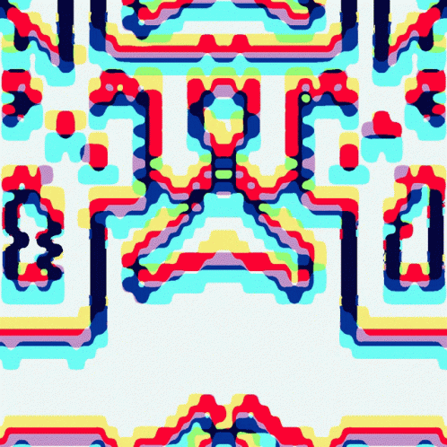 a very abstract po with many different colored patterns