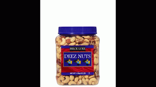a jar of dice nuts filled with blue gums