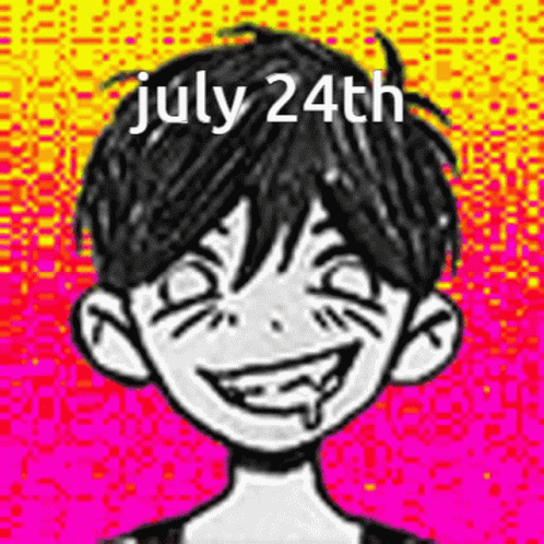 an animated image with a happy boy with text on it that reads july 24th