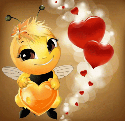cartoon blue and black baby angel holding a heart