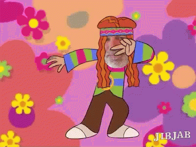 the animated drawing of a child on a colorful background