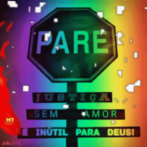 the colorful painting features the words pare and under each word, on top of a black, red, yellow and green colored background