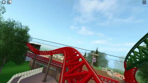 an animation of the roller coaster at the theme park