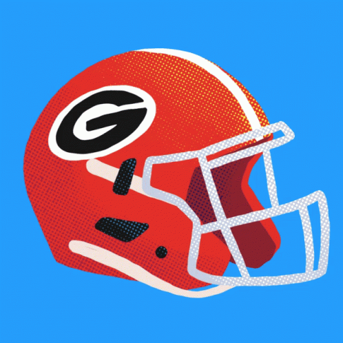 the blue and white football helmet on an orange background