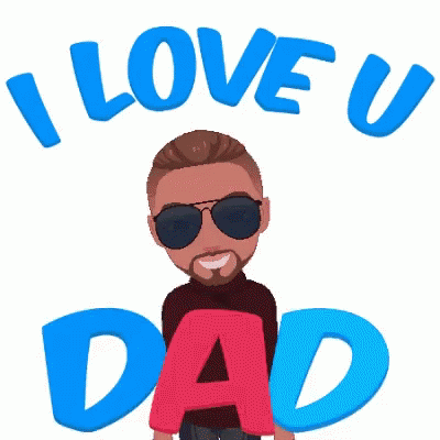 an illustrated illustration of a dad sitting down