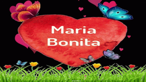 a heart and erflies with the word, marina bonita