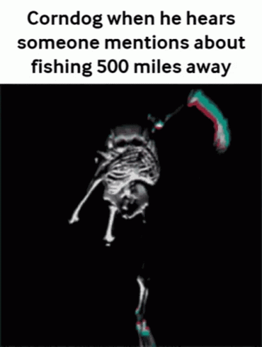 the image shows a skeleton floating over water