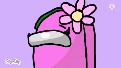 a pink bag with flowers on top and a flower sticking out of the front of it