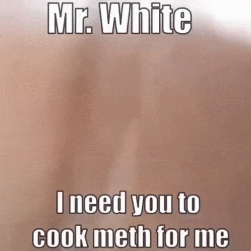a white textural quote about mr white
