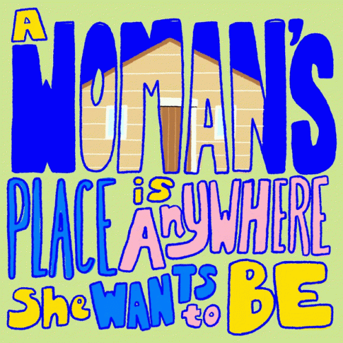 poster from the 1970's featuring a woman's place and where she wants to be