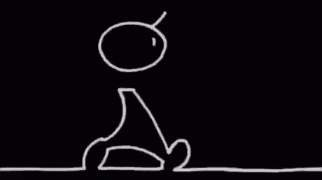an animated picture of a man sitting on the ground