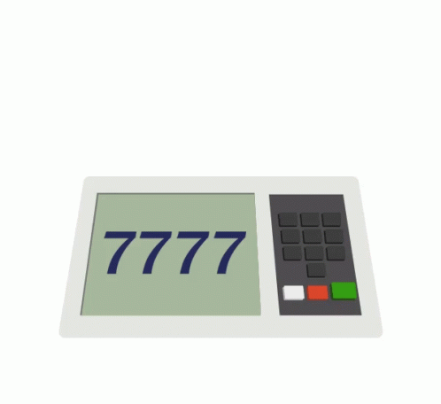 a computer calculator with a number seven on it