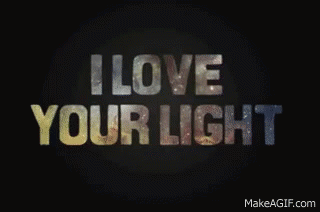 the text i love your light written on a black background