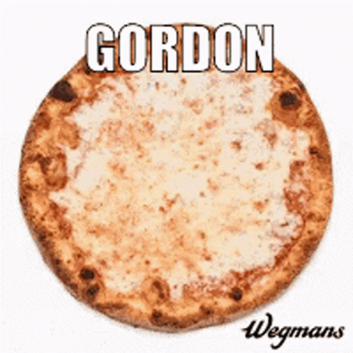 blue and white image with the words gordon on it