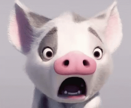 a 3d render of a pig making silly faces
