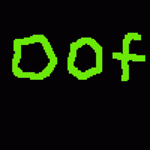 a green type is drawn on the side of a black background