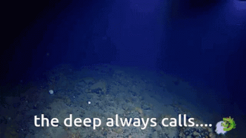 a wall with a message on it that says, the deep always calls
