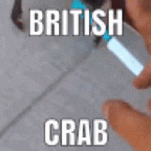 the words british crab on a street as viewed from above