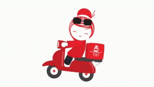 a girl with glasses and a bag riding a moped