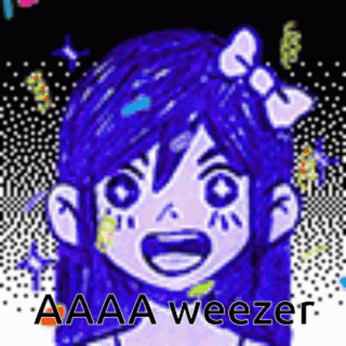 the word aaaa weezer has been placed above an image of a girl with red hair and eyes