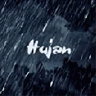 the word nujitn spelled in white in dark rain