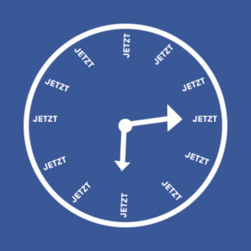 an illustrated clock with different words, including the numbers in a circle