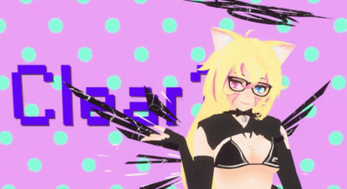 an animated image of a catgirl character