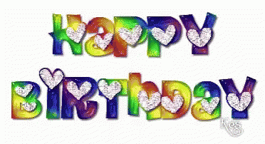 a happy birthday message is painted with colorful colors