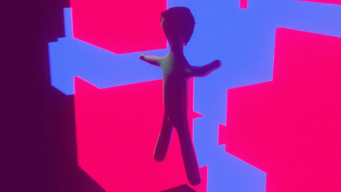 a stylized image of an alien toy coming out of a maze