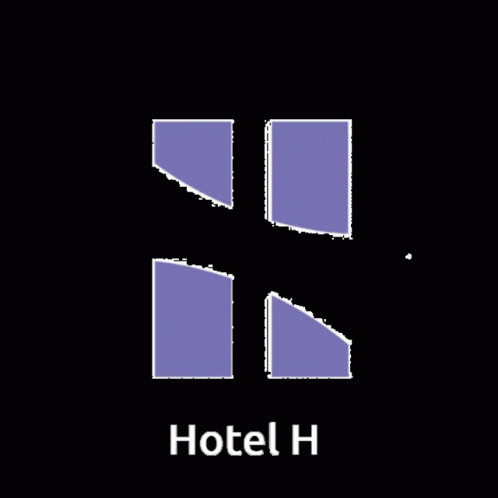 a logo for el h that is pink