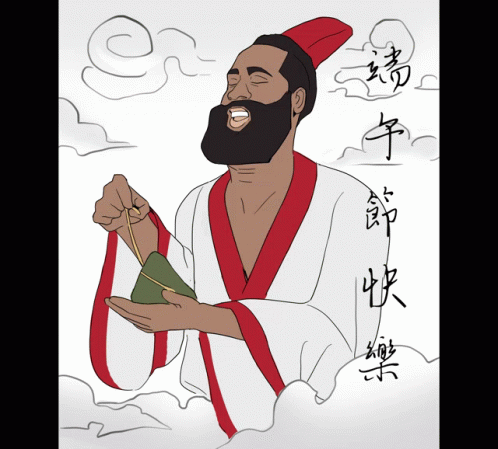 an illustration of the chinese man holding soing