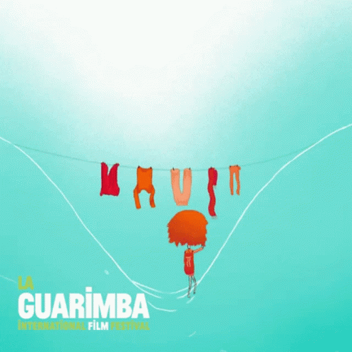a blue figure is standing in front of the letters namuu, la guarimba