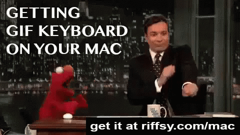 a picture of a guy with the message getting gif keyboard on your mac